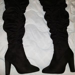 Knee high heel boots